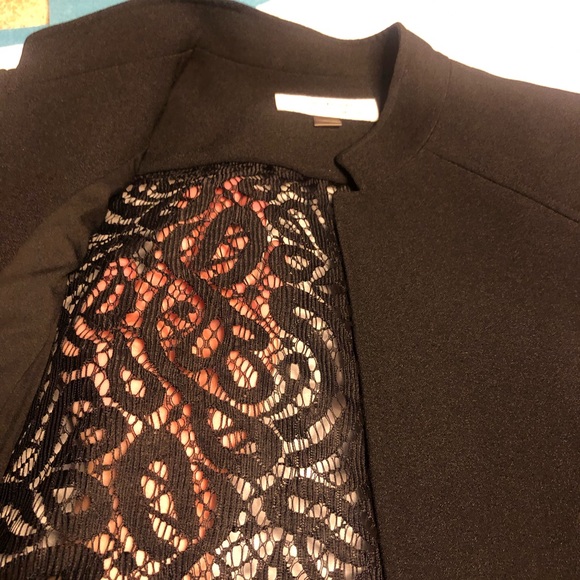 Tahari ASL Women’s Lace Back Crepe Jacket-Black - Picture 5 of 8